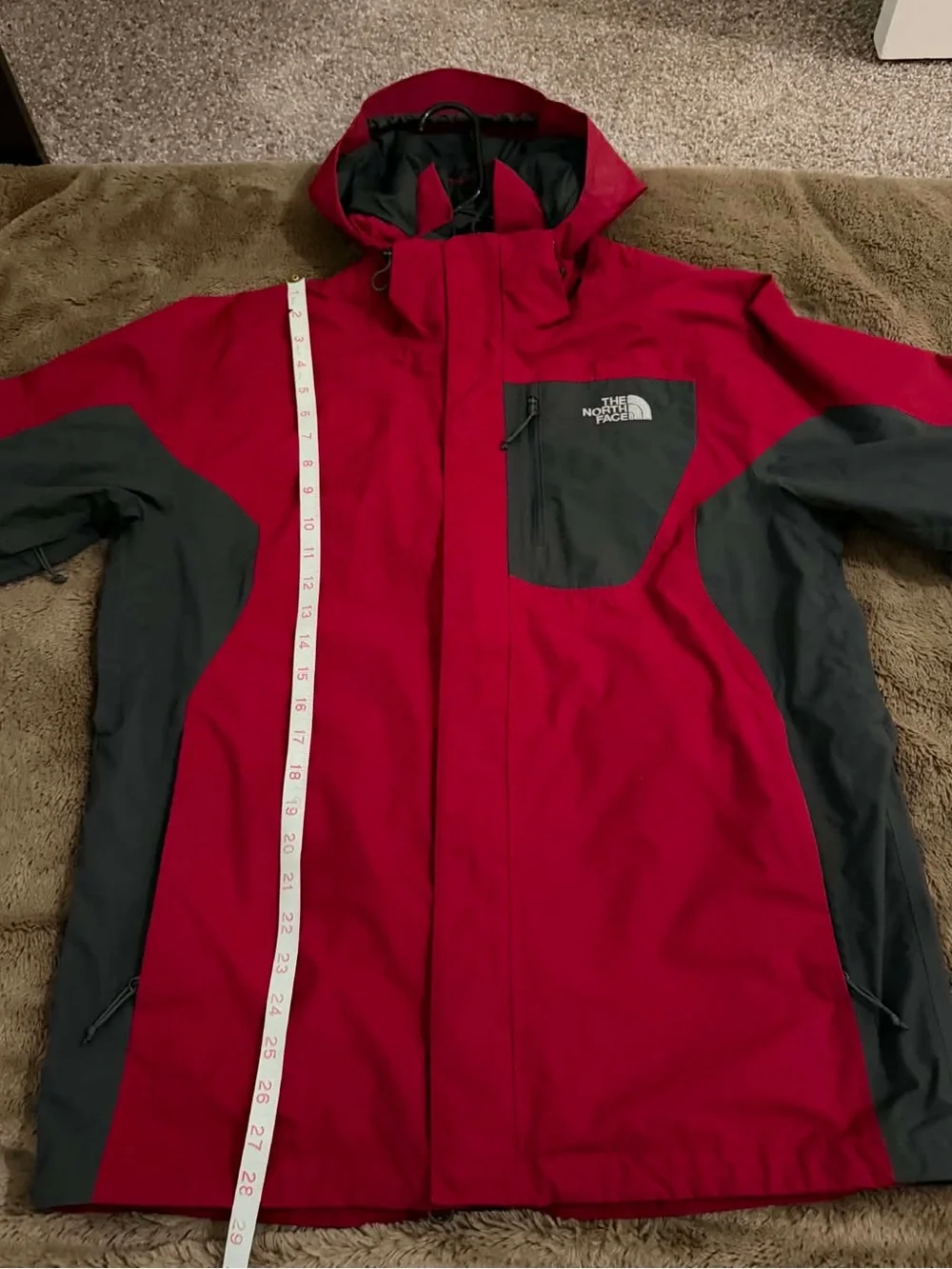 The North Face Dark Red Mens Hooded Jacket